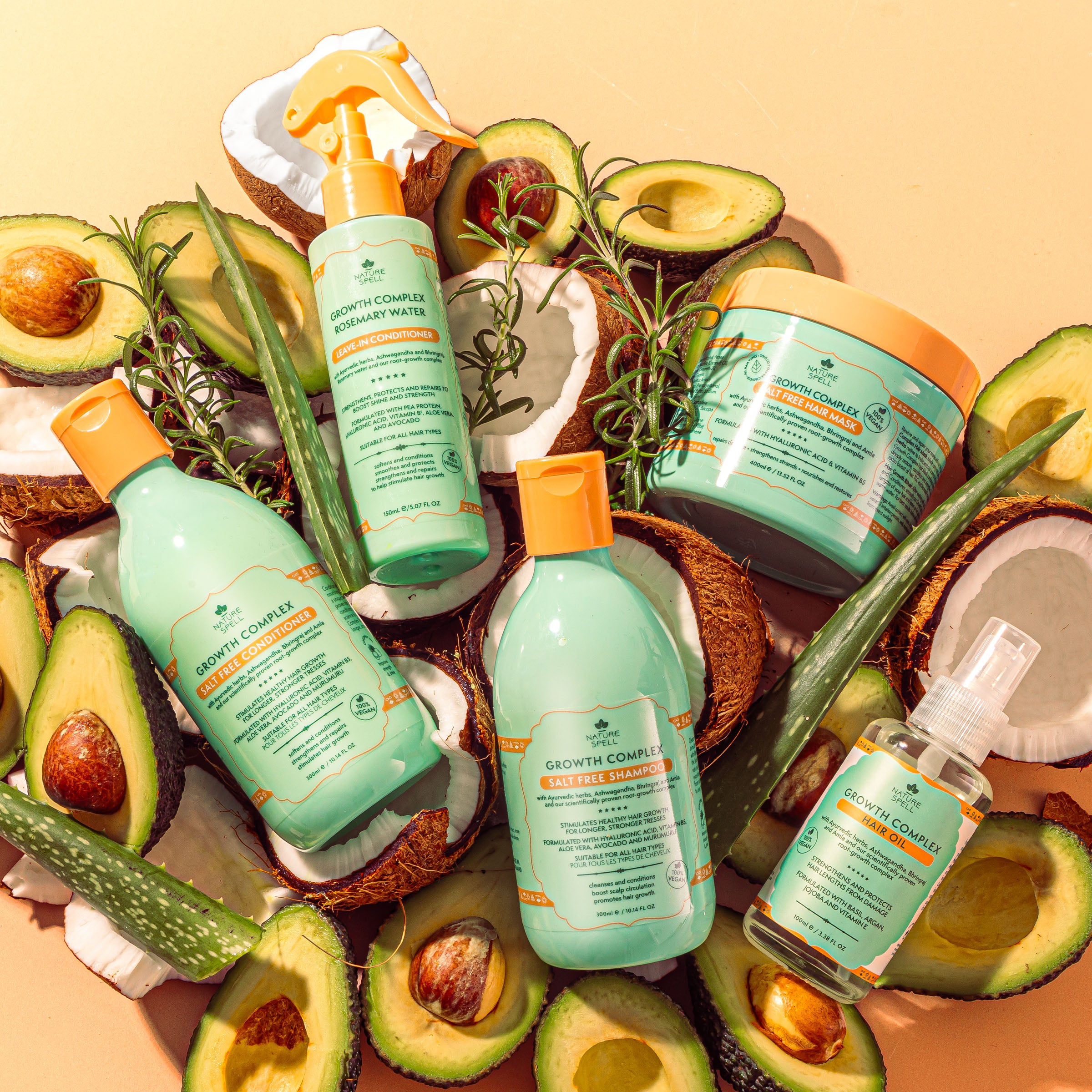 Growth Complex Hair Growth Set - Shampoo, Conditioner, Hair Mask, Leave-in Styling Conditioner & Hair Oil