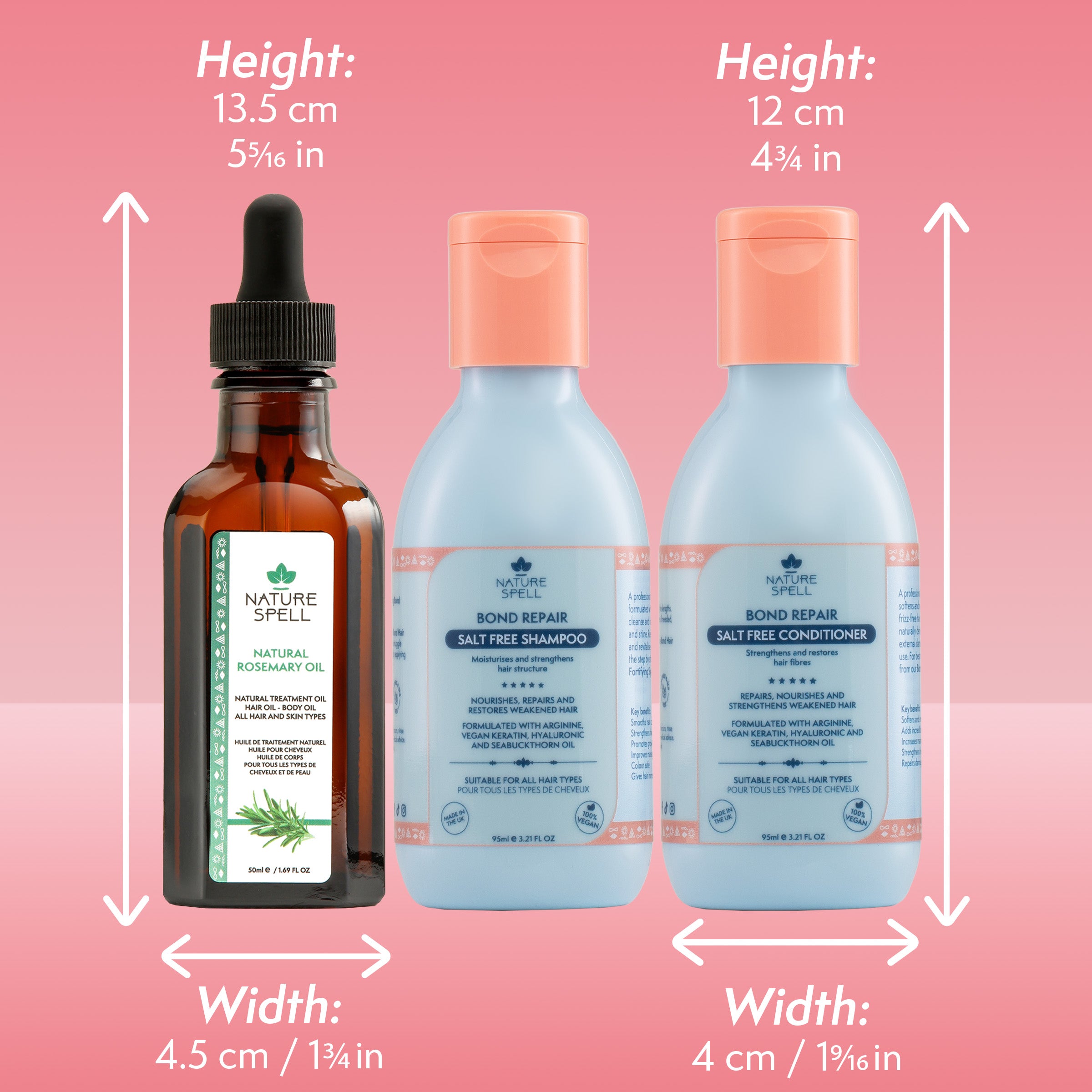 Bond Repair Trio - Rosemary Oil with Bond Repair Shampoo & Conditioner Travel Size
