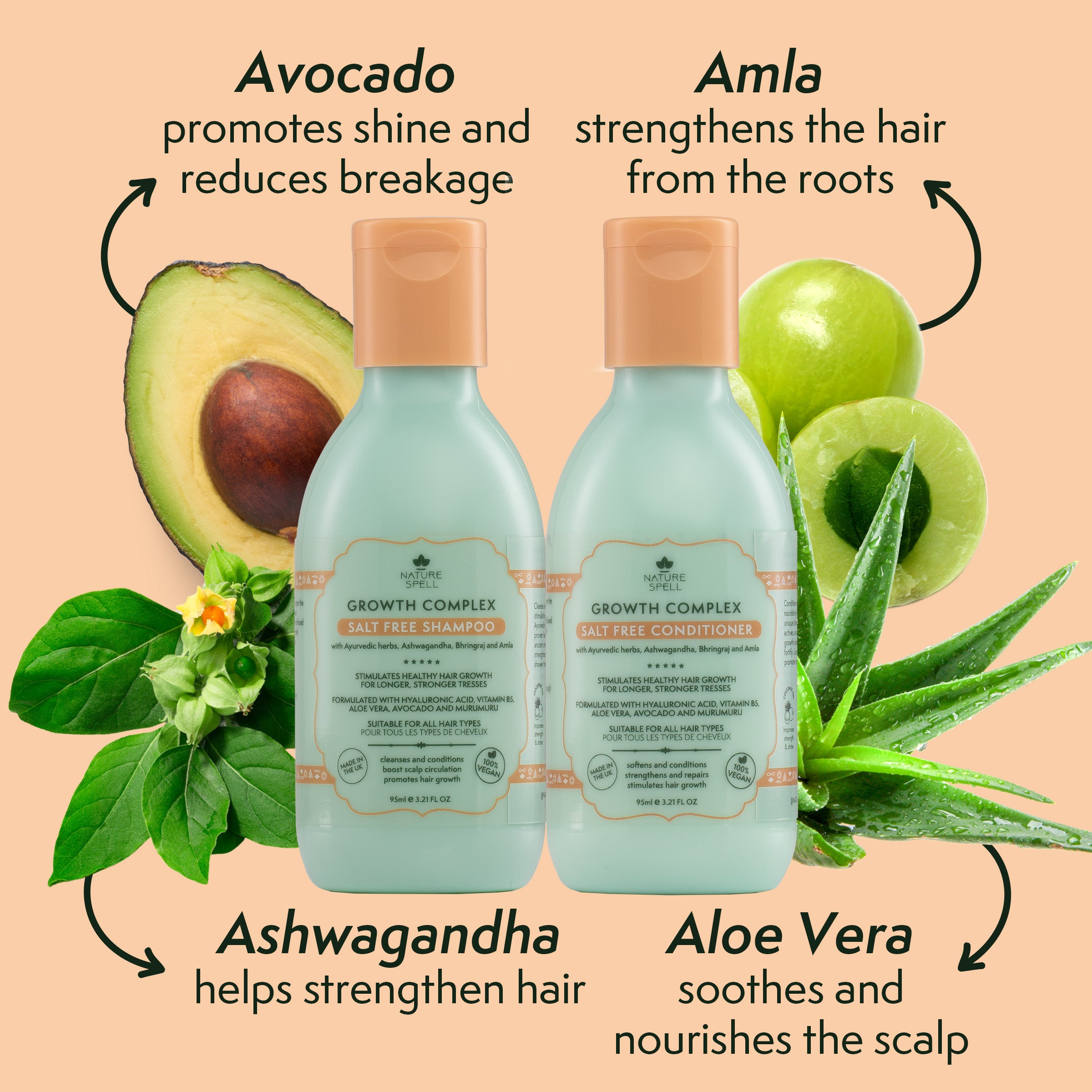 Growth Complex Duo - Hair Growth Shampoo & Conditioner Travel Size 95ml x2