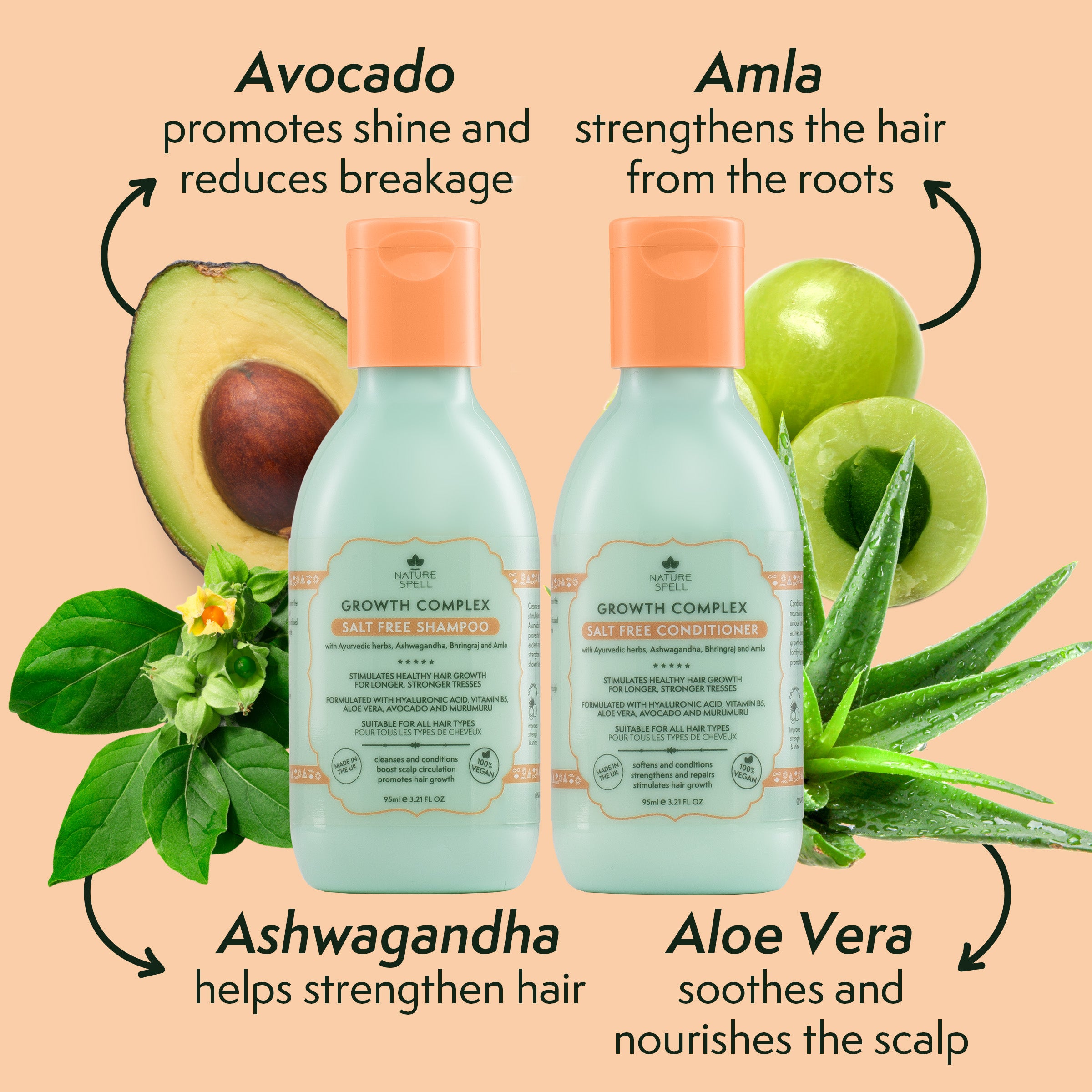 Growth Complex Trio – Rosemary Oil with Growth Complex Shampoo & Conditioner Travel Size