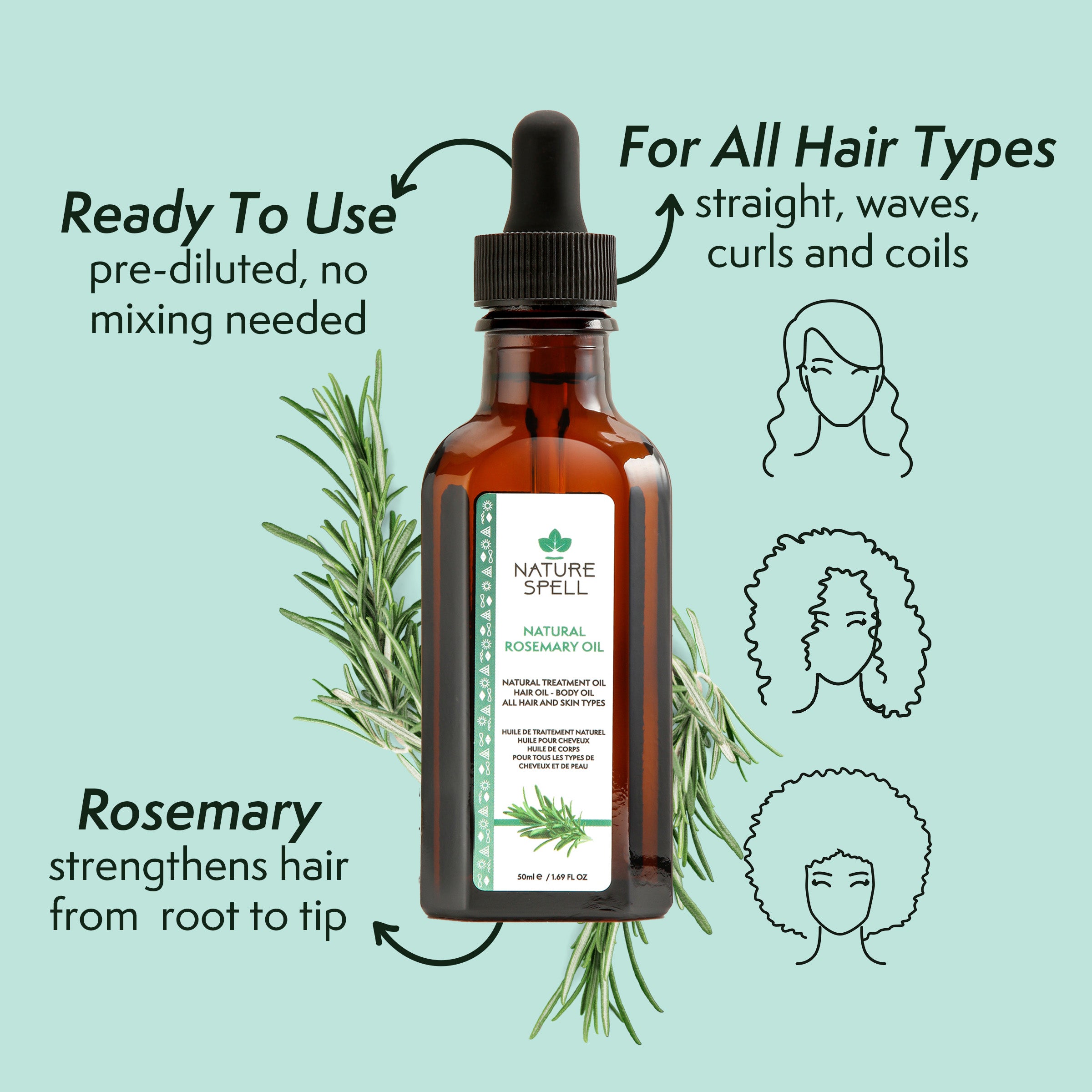 Growth Complex Trio – Rosemary Oil with Growth Complex Shampoo & Conditioner Travel Size