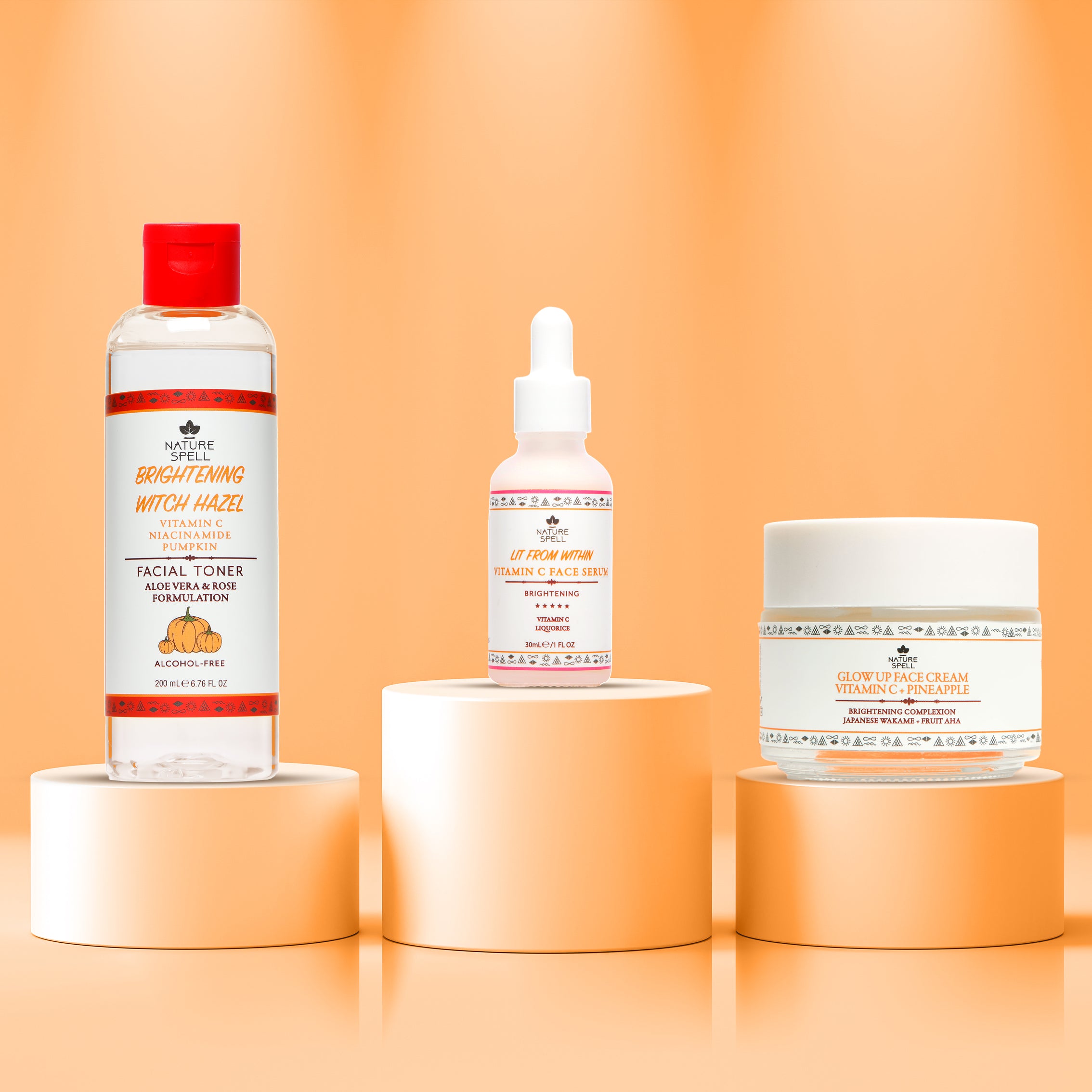 Vitamin C Brightening Skincare Set - Toner + Serum + Moisturiser