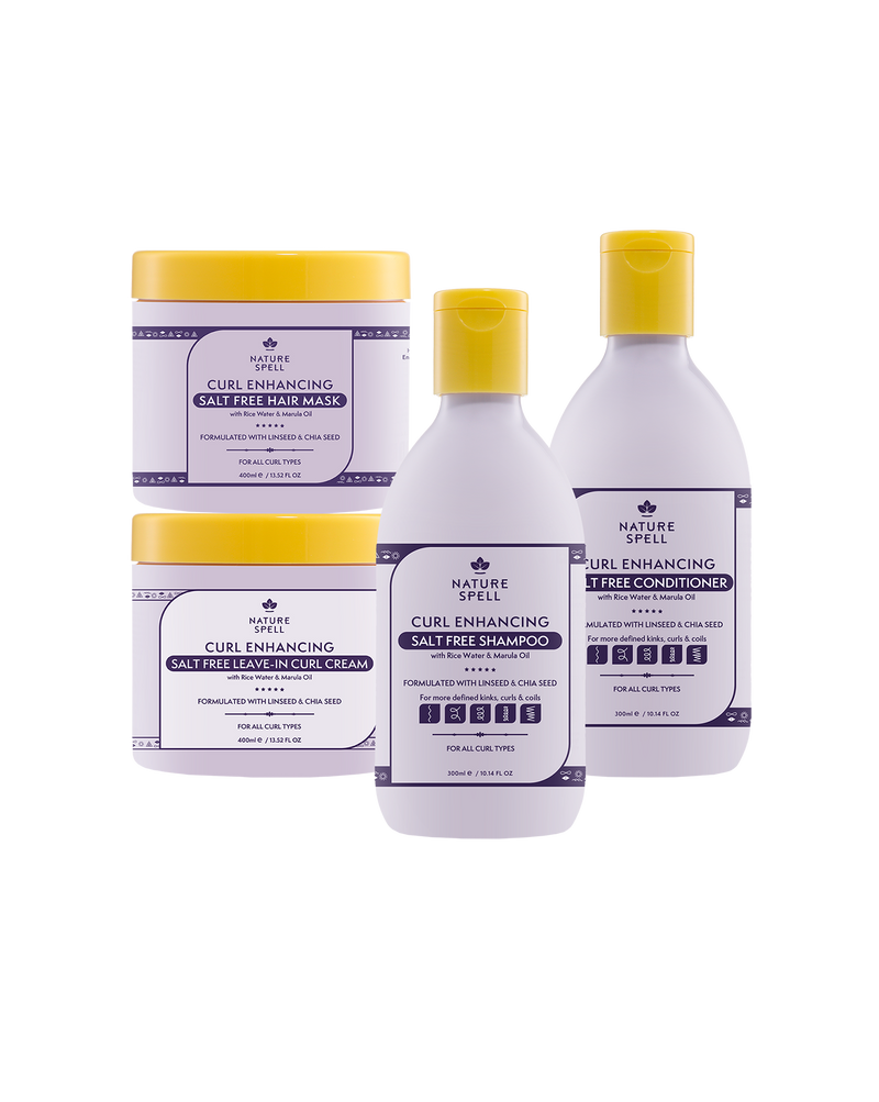 curl enhancing haircare ritual - shampoo, conditioner, hair mask, leave in curl cream