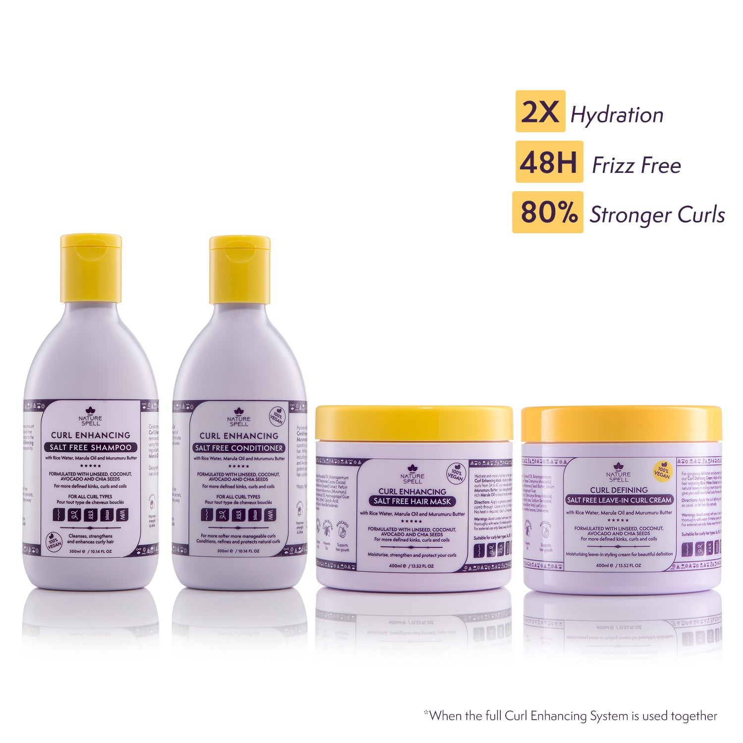 Curl Enhancing Haircare Collection - Shampoo, Conditioner, Hair Mask, Leave in Curl Cream